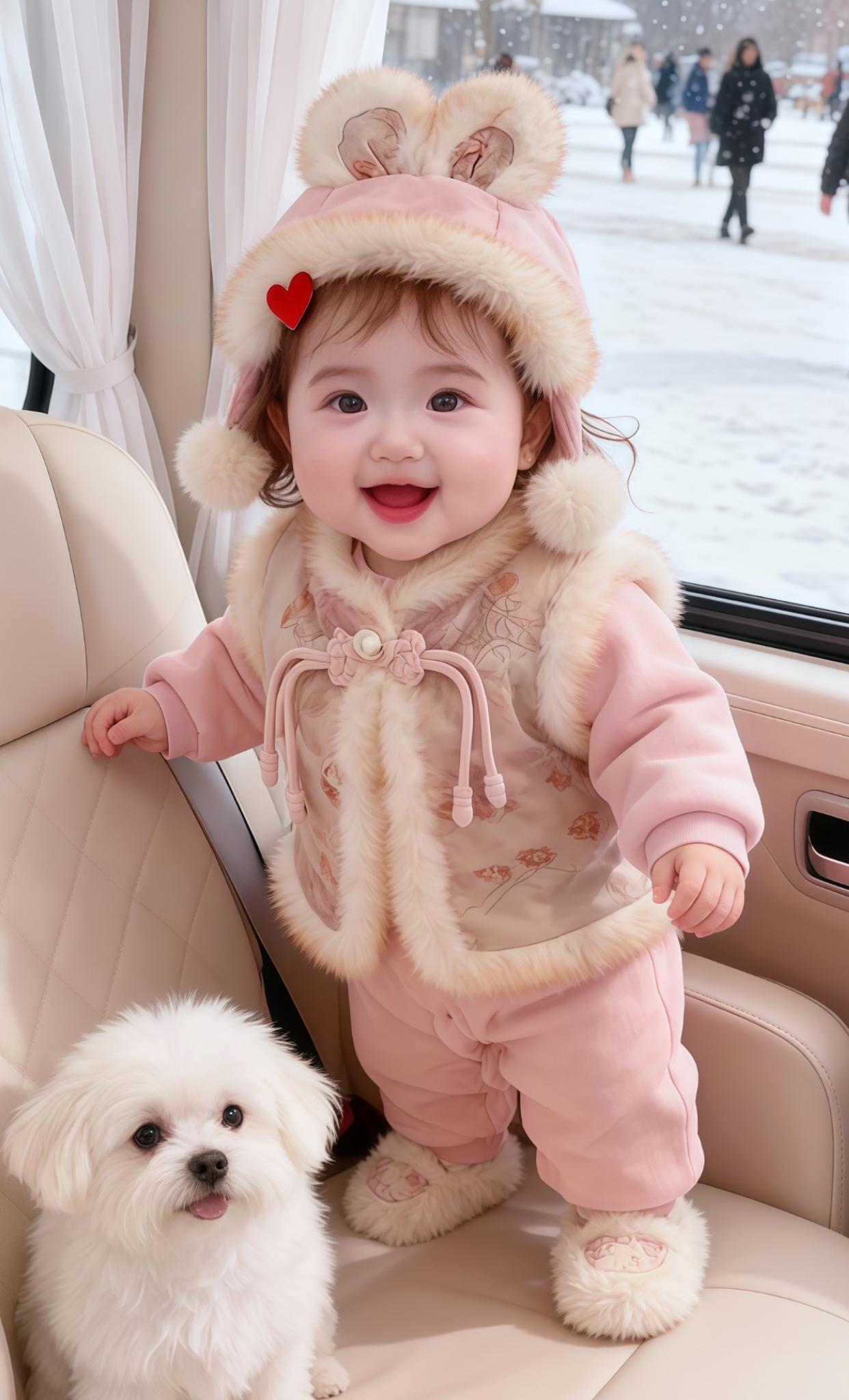 哇塞,女儿穿这套甜美好看又保暖~#冷冷冷冷冷如何正确保暖 #又是一年冬将至 #暖fufu的冬日ootd #冬天的人类幼崽萌到爆炸了 #生女儿就是用来打扮的@抖加🔥上热门🔥dou+🔥热点宝 @抖音小助手