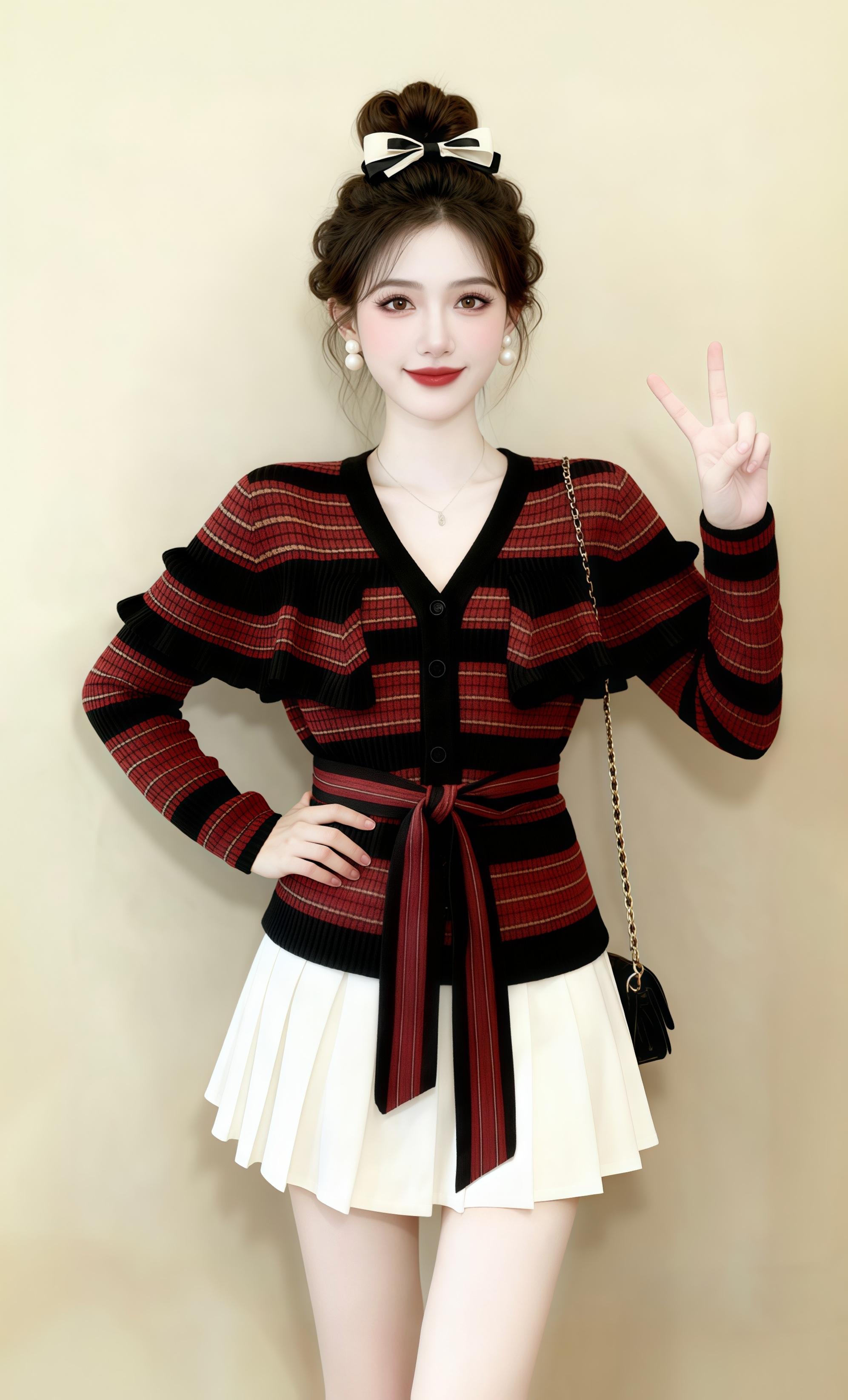 爱住了,这个秋天就靠它美出圈啦💕。秋日午后,林晓穿了新织纹开衫,黑红交织的裙摆边像揉碎的枫叶。她捏着黑包链,发间蝴蝶结轻晃,路过巷口时,风裹着桂香撞进领口。她指尖碰了碰腰侧飘带,忽然弯起眼——今天的阳光,和毛衣里的金纹一样暖。#来双11解锁秋冬本命穿搭 #韩系穿搭主理人已上线 #秋装本来可以从从容容游刃有余 #秋天一定要试试千金穿搭 #给打工人的红色好运buff @抖加🔥上热门🔥dou+🔥热点宝 @DOU+上热门 @抖音创作小助手