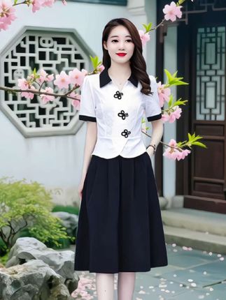 #时尚套装裙 大码女装2025年夏季新款时尚洋气收腰显瘦套装裙两件套#气质穿搭#套装裙两件套#半身裙套装#时尚妈妈装@抖音小助手@巨量千川