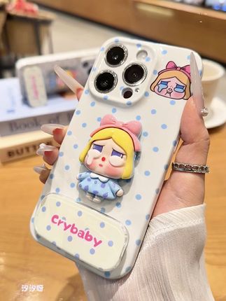 可爱心警报!Crybaby带着波点壳入侵手机啦,这颜值谁扛得住~#爱了爱了#这个手机壳真的长在我心巴上了