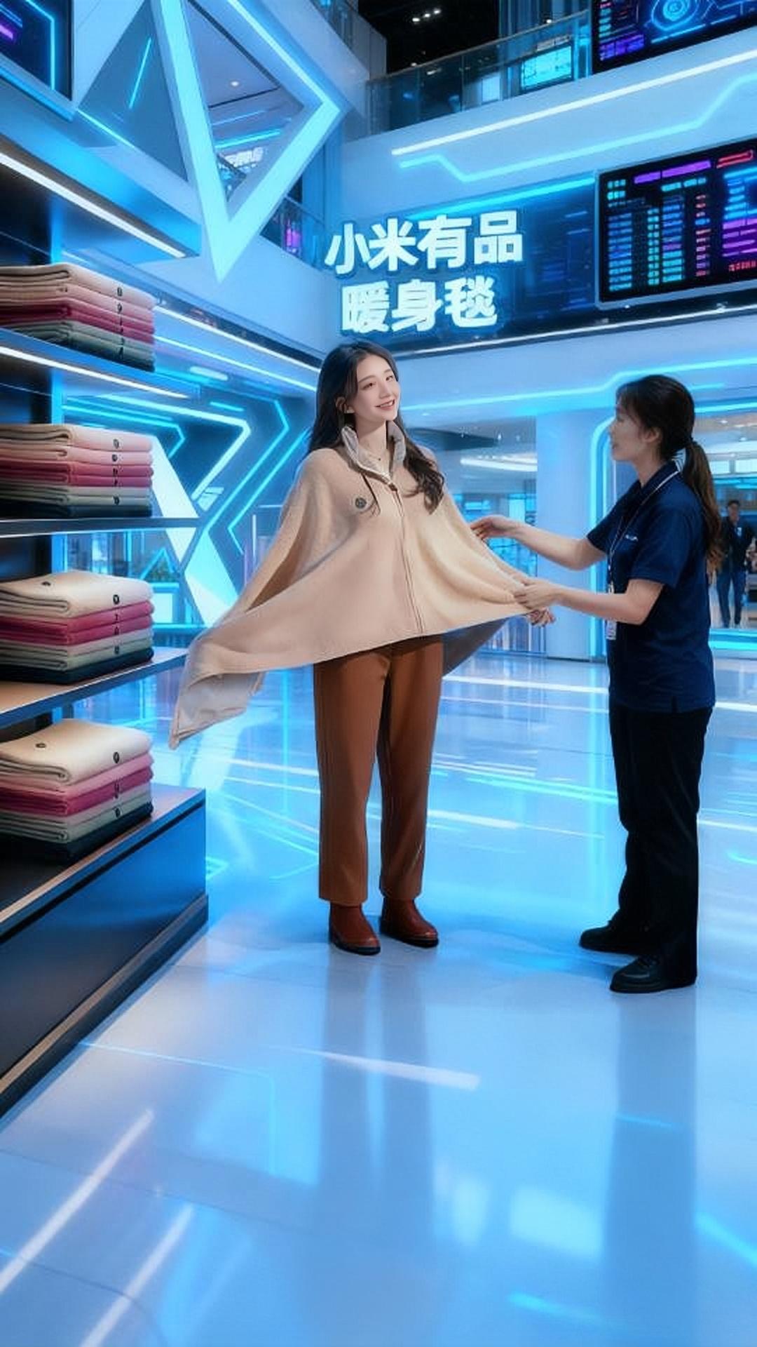 小米有品暖身毯。#时尚气质穿搭 #披肩 小米有品暖身毯裹住凉意,宅家时刻满是温柔暖意~一键升温的治愈,小米暖身毯让冬天不再冷兮兮✨#优雅气质 暖身毯#暖身毯