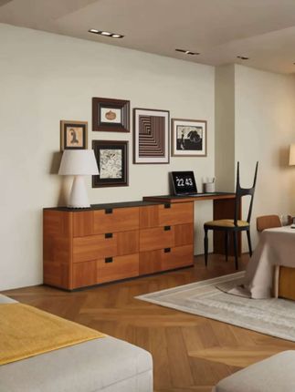 【秋痕系列】中古风复古全实木梳妆台化妆台可伸缩转角梳妆柜化妆柜#梳妆台 #梳妆台斗柜一体