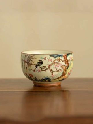 顶先 汝窑喜上眉梢茶主人杯,高档陶瓷喜鹊登枝中式功夫茶具#汝窑主人杯 #高档陶瓷茶具 #中式功夫茶具 #茶器之美 @DOU+小助手