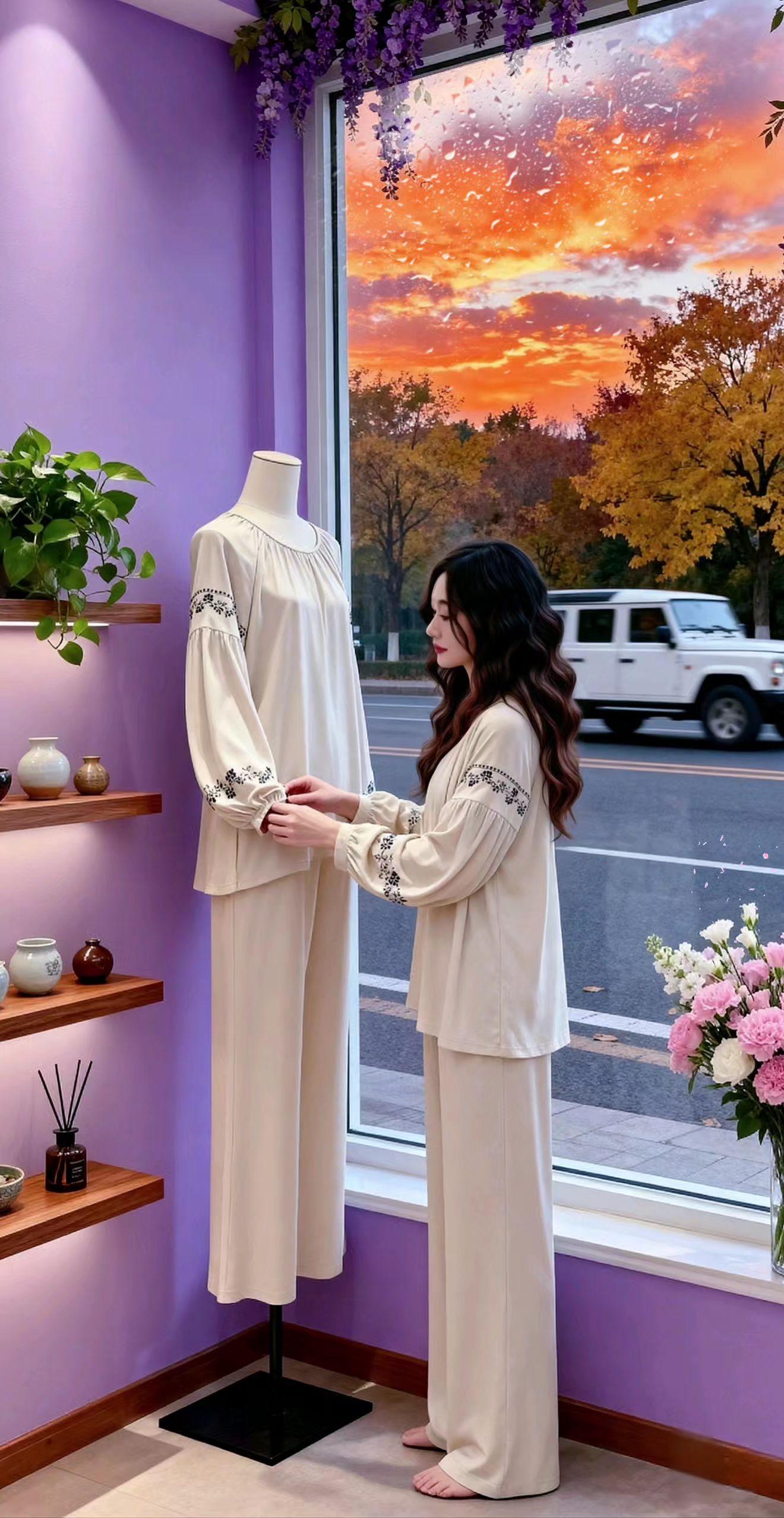 姐姐们宅家自带胸垫刺绣居家服睡衣美哒哒。#宅家睡衣秀 #时尚气质穿搭 #在家也要美美哒 #家居服分享 @DOU+小助手 @DOU+上热门 @抖加🔥上热门🔥dou+🔥热点宝