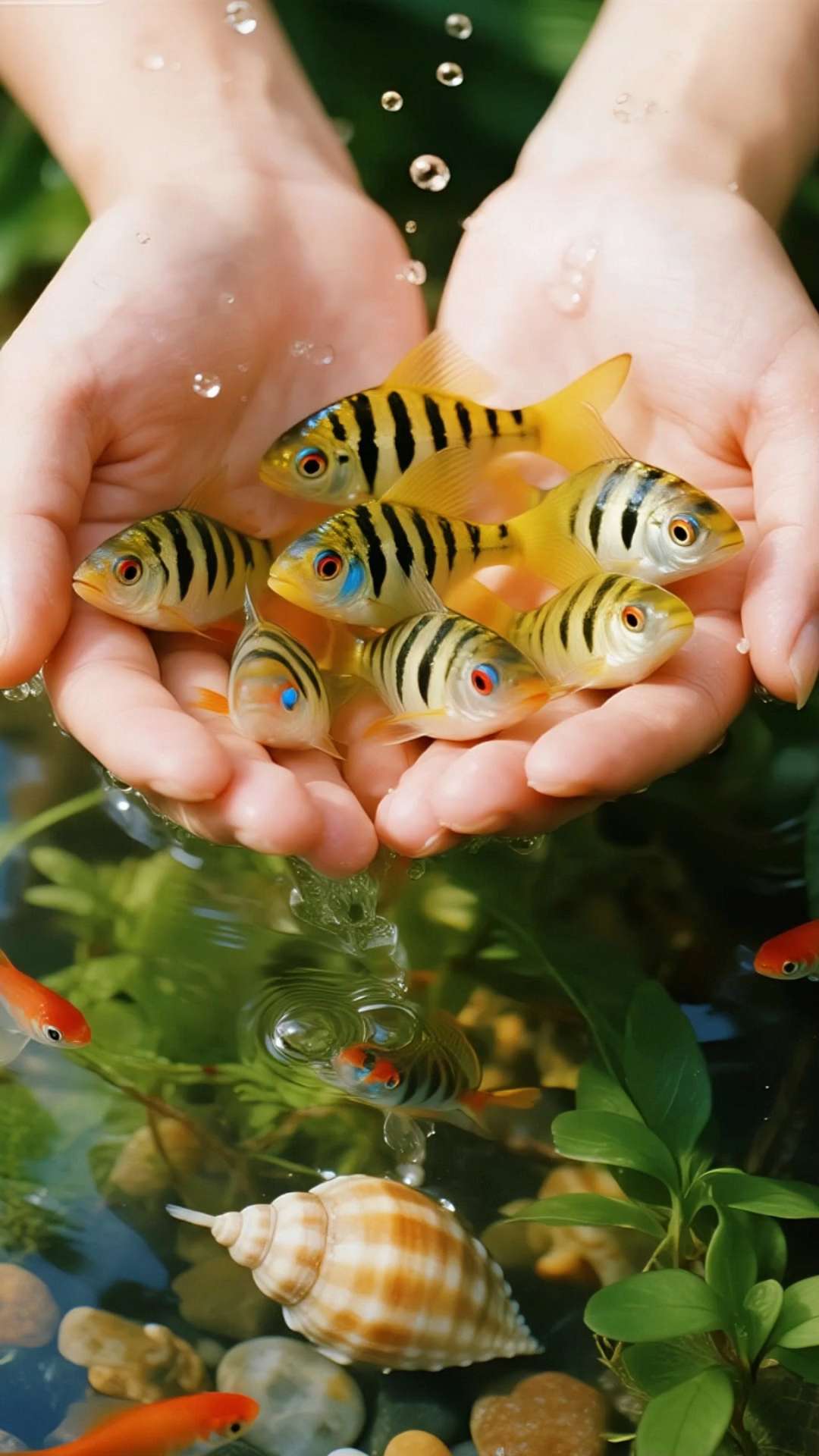 救命!条纹小鲃的“可爱暴击”根本藏不住!黑橙纹路精致如刺绣,银鳞裹着细碎光,圆眼透着憨气,游起来像在水里跳小舞,每动一下都戳心巴。 放进水陆缸更绝!光影里条纹时隐时现,它灵动穿梭,直接让微缩生态活过来,像把“小仙境”装缸里。鱼友快冲,这软萌谁顶得住! #水族造景 #观赏鱼 #条纹小鲃鱼 #鱼缸除藻 #好看的鱼儿水中游 Dou🔥➕热点宝Dou🔥➕小助手