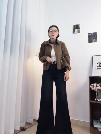 #梨形身材穿搭 不贴腿微喇裤🫶🫶