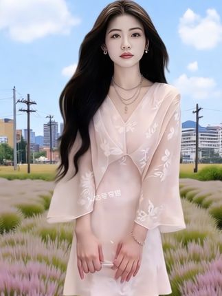 姐妹们,这件浅粉色刺绣连衣裙,轻盈又温柔~ 微透的纱质外搭缀着精致花纹,V领设计衬得气质绝绝子,搭配同色系高跟鞋,每一步都像在画里走。这样的穿搭,约会、拍照都很出片,谁穿谁温柔系列没错了~ #今日穿搭#温柔风连衣裙#气质女神穿搭#早秋贵气感穿搭#早秋秀场抄作业告别路人感