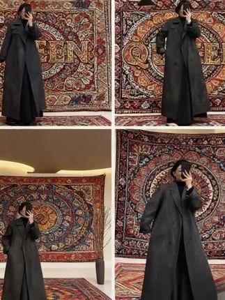 美丽怒推经典翻领正肩显瘦大衣170斤以内(23661)#猫咪衣服钩针教程 #牡丹花钩织图解 #钩织祖母格花片 #拼豆日常