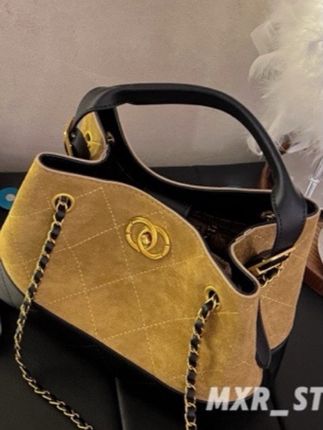 【高级玩家2.0】复古小香风麂皮小托特包女2025秋腋下包百搭手提包#包包推荐 #高级感包包太爱啦 #强烈推荐 #复古小香风 #腋下包推荐