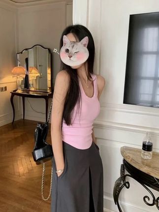 2025新款INS风辣妹纯欲风可外穿纯色背心打底修身款休闲松弛感#纯欲辣妹#瑜珈背心#休闲减龄穿搭 #时尚洋气#吊带背心