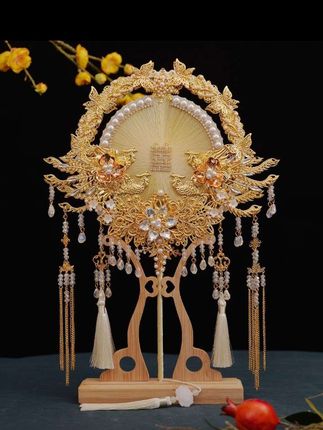 倾鹊非遗蚕丝新娘团扇diy材料包成品喜扇双面结婚礼物送新人出嫁#团扇#上热门@抖音创作灵感