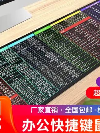 【快捷键鼠标垫】环保印刷 超大图案无异味,从办公小白变成高手#鼠标垫#