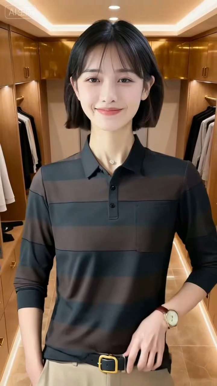 #男士条纹衬衫 #男士polo衫推荐 #品质男装#男装 #打底裤