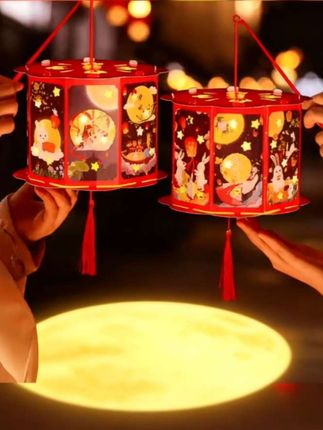 中秋手提灯,古风投影灯笼,太漂亮! #中秋手工灯笼制作#兔子古风灯笼#兔子古风投影灯笼#手提灯笼