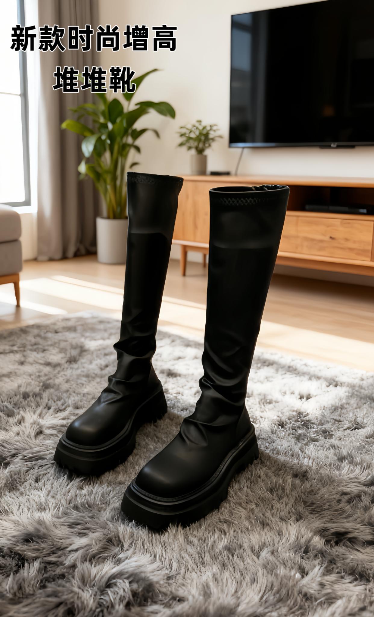 新款时尚洋气厚底高筒靴女秋冬爆款堆堆靴。#一分钟看懂巴黎时装周 #爱情 #艾特你想艾特的人 #美食趣胃计划 #没有天生的好命只能奋不顾身努力