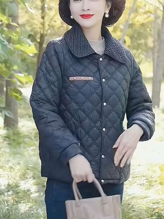 时尚妈妈小香风外套,秋冬女士轻薄棉服,短款冬装小棉衣#谁穿谁好看#柔软舒适 #秋冬穿搭 #时尚女装 #高端大气上档次@巨量千川