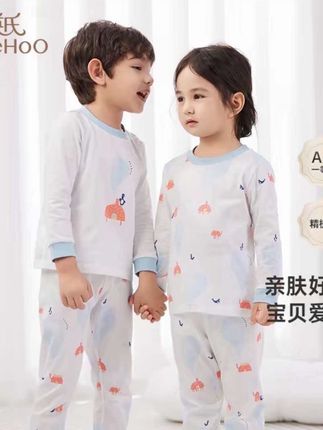 A类纯棉料子,质感太棒了,收到手真的会惊喜到!!!#家居服套装 #儿童家居服 #春秋新款 #英氏