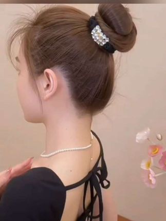 日系进口方块合金水钻发圈简约贵气高级感发饰温柔风轻奢小肠发圈#发圈 #发圈头绳
