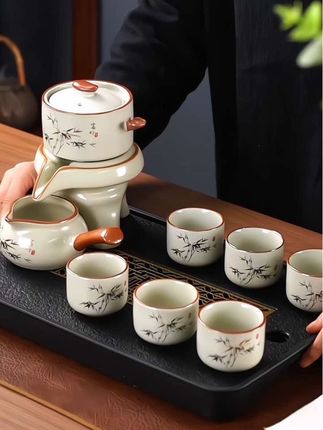 汝窑自动茶具套装 家用高档陶瓷茶壶功夫茶杯 懒人泡茶神器#汝窑 #茶具 #召唤茶友 #好东西一起分享 #好物推荐🔥