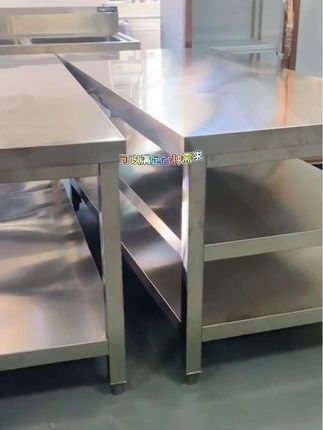 加厚不锈钢工作台双三层操作台厨房切菜工作桌饭店条形桌子工作台#厨房不锈钢工作台#一体不锈钢台面#调料台面置物架#厨房工作台家用
