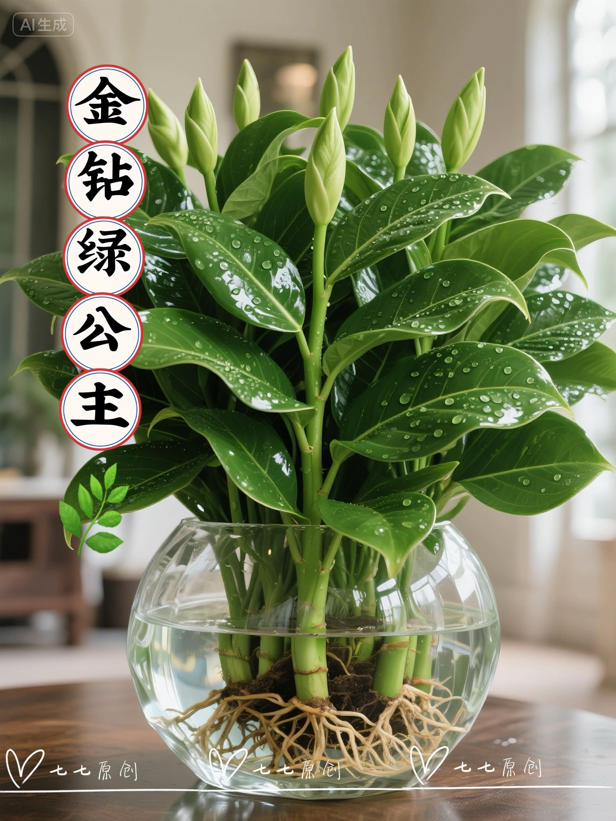水培金钻绿公主:点亮生活的绿色精灵! ✨有绿植相伴的时光,恰似清爽的晚风,将一天的浮躁抚平,带来一份温暖的治愈。金钻绿公主宛如一个灵动俏皮的绿色精灵,为生活点亮自然色彩。 它那浓绿的叶片🍃,层层叠叠,恰似翠玉雕琢。悄然冒出的新叶,彰显着生命的繁茂与蓬勃。它不惧四季的变幻,以翠绿葱郁的姿态。守护着生活中的那片清新与自然。闲暇时分,静赏那抹浓绿,宛如绿色的仙子在翩翩起舞,一瞬间,温润清新的气息在空气中弥漫开来。#金钻绿公主 #室内绿植 #净化空气 #水培植物 #四季常绿