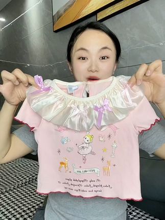 小公主穿搭👸粉粉嫩嫩的!真的好漂亮!质量也非常好!#女童洋气服装推荐 #女宝穿搭 #女童娃娃领上衣 #女童夏季套装 #生个女儿就要这样穿