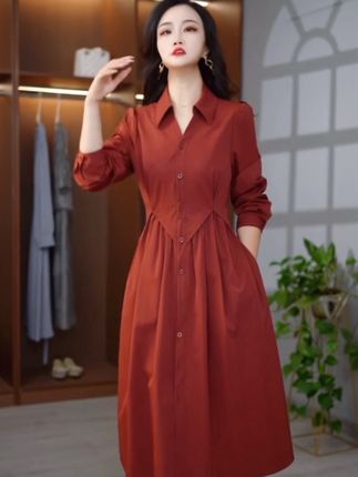 #无限回购的宝藏单品 #高级感轻奢纯色连衣裙2025秋季新款女士优雅气质显瘦遮肉中长裙潮 #时尚穿搭时尚穿搭时尚 #高级感穿搭 #优雅气质女装