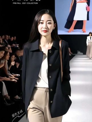 韩版显瘦小个子中长款风衣外套休闲通勤穿搭#全明星琥珀流光风大秀现场 #早秋穿搭三分钟出门不是梦#预制国庆出游穿搭#说好的随便穿穿去看秀#早秋才是甜妹的主场