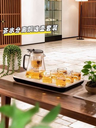 茶水分离飘逸壶套装#茶具 #高硼硅玻璃 #高端大气 #茶水分离杯 #茶器茶具