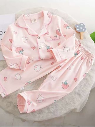 好物分享#儿童睡衣纯棉套装春秋款开衫长袖卡通中大童男女童家居服韩版童装