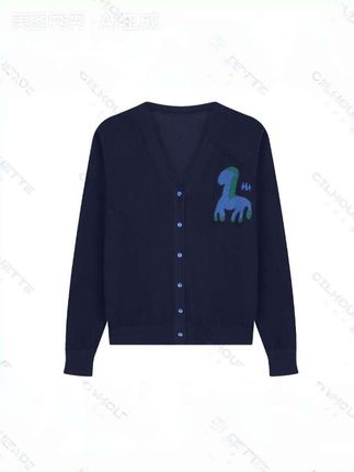 原创 初秋可爱小马手绘提花圆领开衫长袖100兰精天丝#针织衫 #开衫#品质女装#休闲百搭#谁穿谁好看