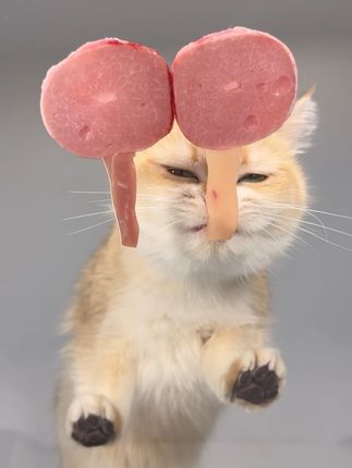 慢点吃,别咬到舌头👅 #养猫 #吃货猫 #生骨肉 #喂猫 #小馋猫