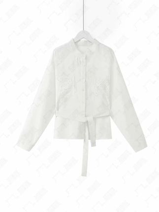几里与麻 轻法式文艺衬衫 衣长58 胸围129 2052141#衬衫#开衫