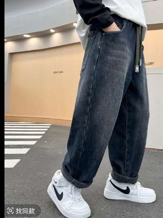 秋装2025新款儿童牛仔裤春秋装中大童童装潮帅气男孩男童加绒裤子#大数据推荐给有需要的人 #好物推荐🔥 #面料柔软舒适