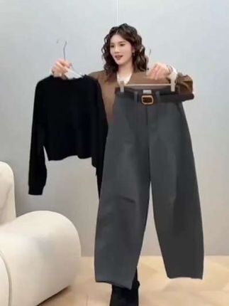 2025新款藏蓝色弯刀牛仔裤窄版阔腿裤女款爆款大码微胖mm显瘦裤 #百搭裤子 #显瘦穿搭 #弯刀裤 #春秋穿搭 #好物推荐🔥