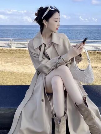风衣外套女收腰2025秋季新款时尚英伦风中长款显瘦气质大衣小个子#࿆甜࿆美࿆女࿆孩࿆ #女装 #森女系套装 #懒人必备 #服装小店