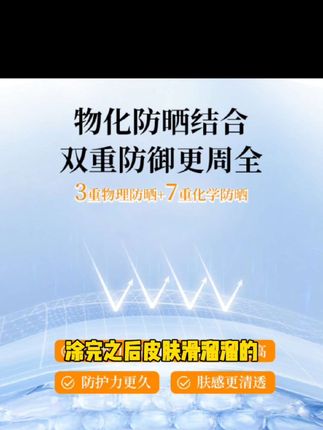 【拍1发4】水润冰爽防晒霜持久防紫外线保湿SPF50PA+++靓肤润色