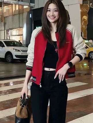宝子们!这款拼色针织短款棒球服太绝啦~红与米白拼接,洋气又吸睛,针织面料柔软舒适。短款版型超显腿长,轻松打造高腰线。不管是搭配牛仔裤还是小裙子,都很出彩,日常出街或者和朋友聚会,穿上它,时尚感直接拉满,赶紧入手吧~#通勤穿搭如何摆脱土气感 #素颜穿搭如何摆脱土气感 #晒出你的硬核穿搭公式 #摆脱路人感的穿搭思路 #拼色针织短款棒球服