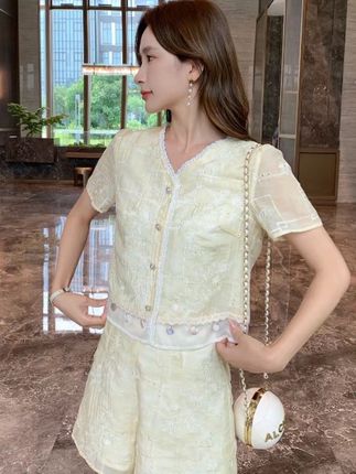 大码女装显瘦时尚气质上衣短裤波西米亚风花边套装#女装 #夏季穿搭 #穿出高级感 #今日穿搭 #高级感穿搭
