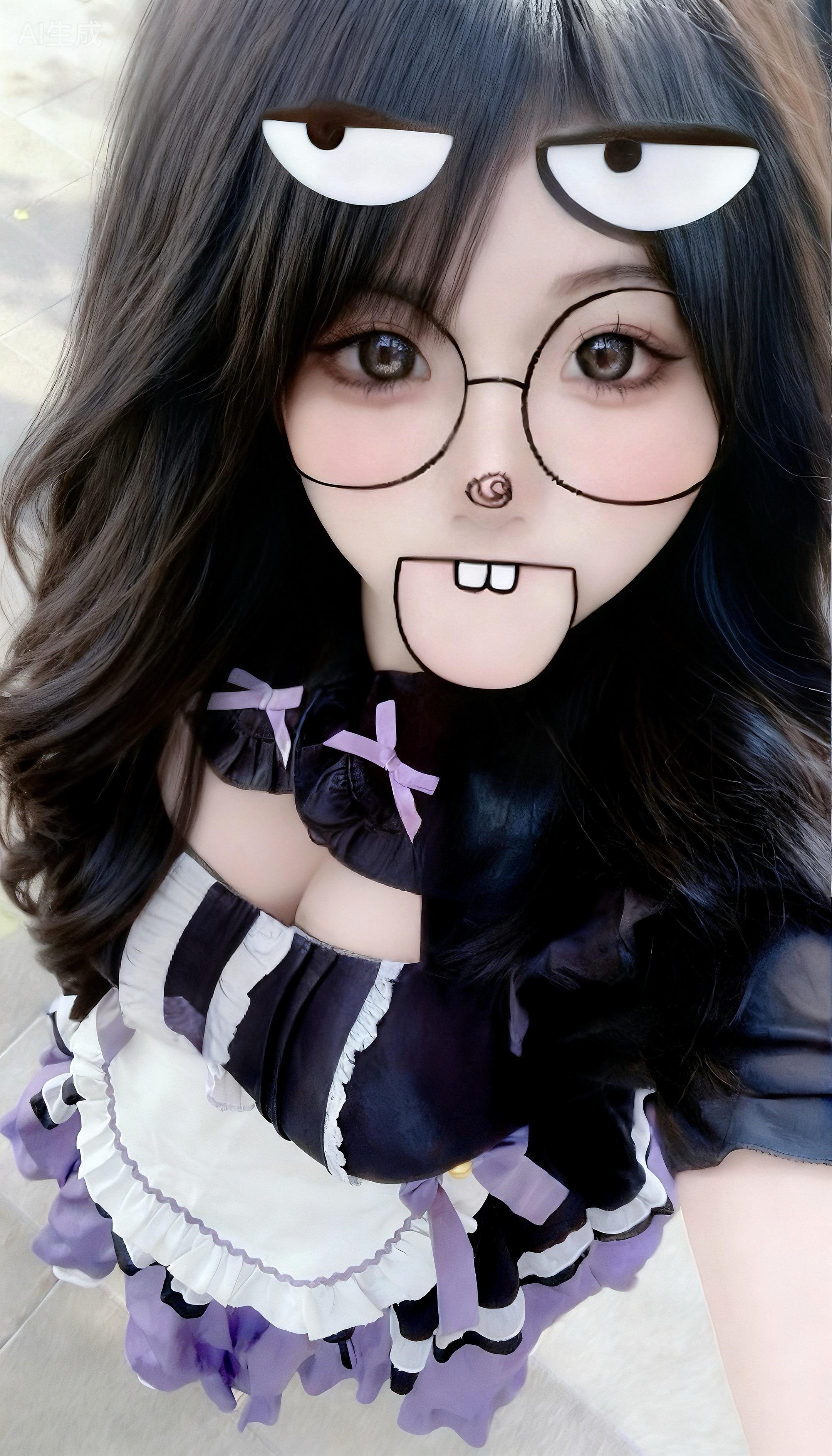 苦い涙は幸福の前奏である。#emo#女仆装 #bbw#萌妹