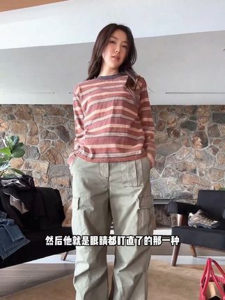 ROMI STUDIO“自然舒适”棉质色织条纹撞色洗水长袖T恤 RWCASY5979#秋季打底衫 #romi上新 #早秋穿搭 #长袖t恤 #休闲时尚穿搭
