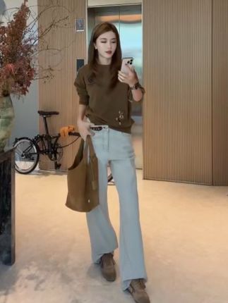 #牛仔裤 #直筒裤 #显瘦显高显腿长 #时尚百搭 #休闲裤