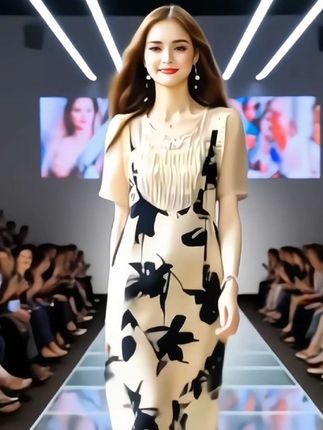 气质假两件印花连衣裙女2025年新款a字裙夏季欧洲站胖mm减龄裙子#气质连衣裙 #显瘦连衣裙 #印花连衣裙 #新款连衣裙 #气质穿搭