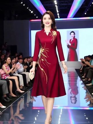 #创作灵感 2024秋季新款丈母娘结婚礼服妈妈装连衣裙高端喜婆婆婚宴服旗袍女#优雅气质 #婚庆礼服 #旗袍裙 #高端大气