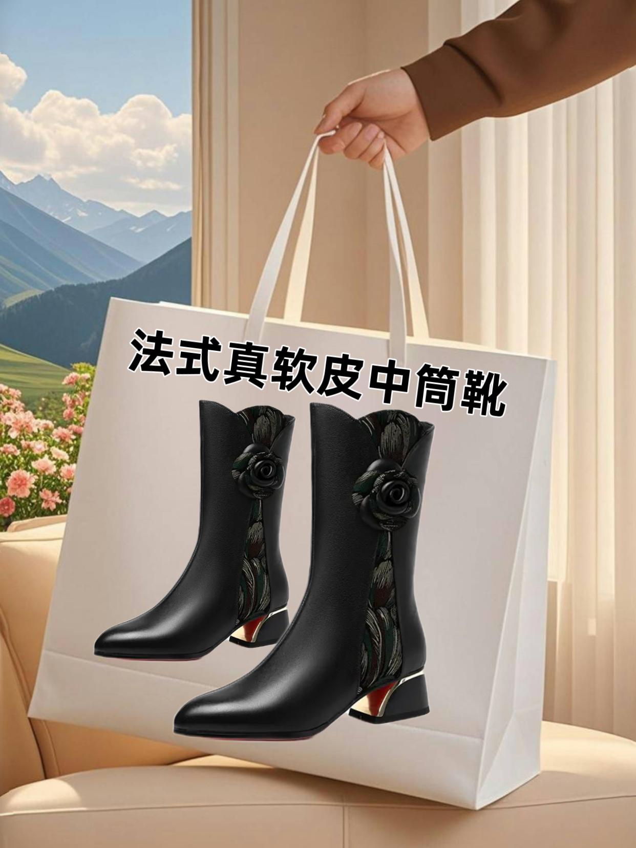 #法式真软皮中筒靴#好穿不累脚#好鞋推荐#显高显瘦显腿长#穿出女人味@DOU+小助手 @DOU+上热门 @抖加🔥上热门🔥dou+🔥热点宝
