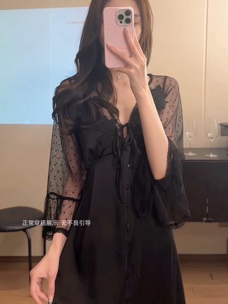 透肤网纱,绑带缠绕,每一寸都是暧昧信号#睡衣#家居服 #性感睡衣