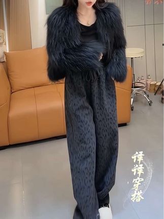 #谁穿谁好看#休闲裤#豹纹裤#阔腿裤#裤子