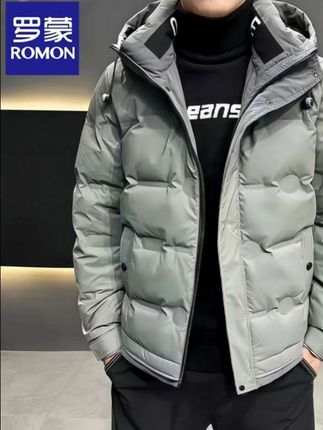 罗蒙男士羽绒服2025年冬季新款保暖防寒短款上衣潮流休闲连帽外套#男士外套羽绒服#高档又大方好看