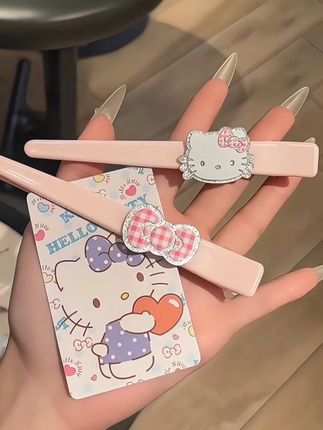 超大的kitty化妆夹,卡通可爱一字刘海无痕发夹#甜美kt猫化妆夹#Kitty猫化妆夹 #卡通可爱化妆夹 #无痕发夹 #时尚发夹