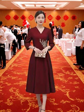 #喜婆婆装 #喜妈妈喜婆婆礼服 #结婚礼服#优雅气质 #长袖连衣裙